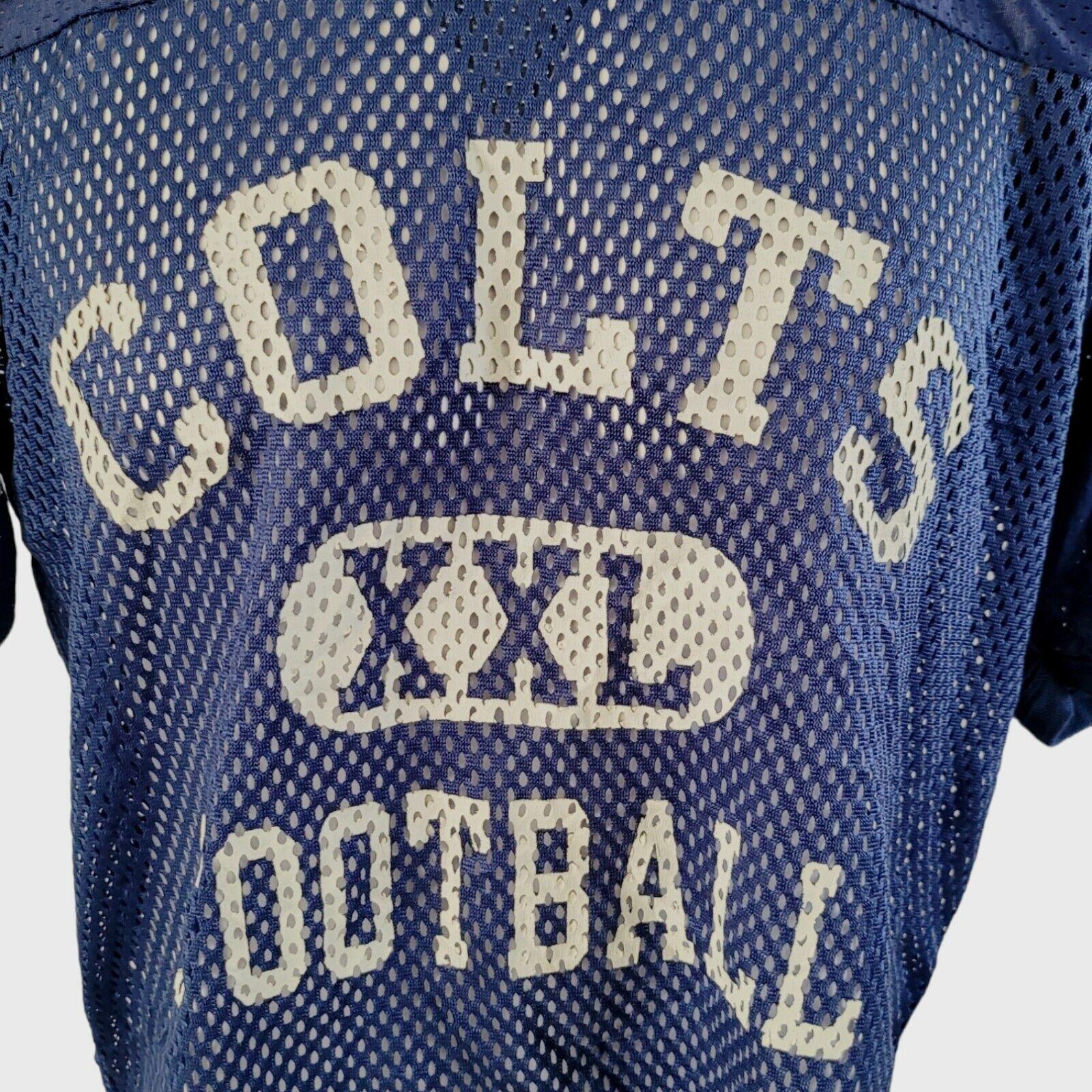 NFL Indianapolis Colts Champions Large Blue Vintage Jersey 48" Chest, 26" Length-USASTARFASHION