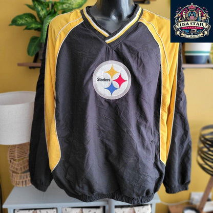 NFL Pittsburgh Steelers Jacket Size XL/TG - Authentic Black & Gold Team Design, Grade A Quality - USASTARFASHION