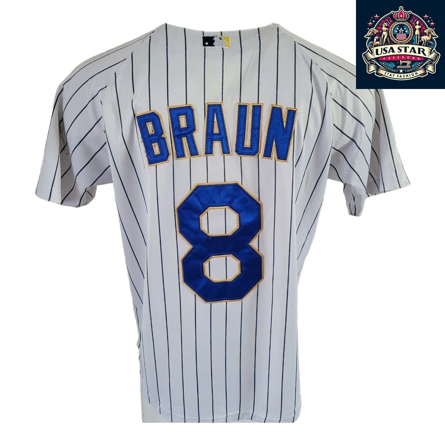 Ryan Braun #8 Milwaukee Brewers Majestic V-Neck T-Shirt, Size M, Vintage Condition, Iconic Design, Milwaukee Brewers Apparel - USASTARFASHION