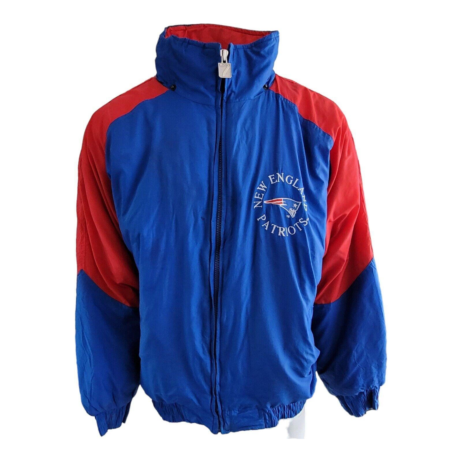 NFL Logo 7 New England Patriots Jacket XL - Vintage Nylon Shell Zip-Up-USASTARFASHION