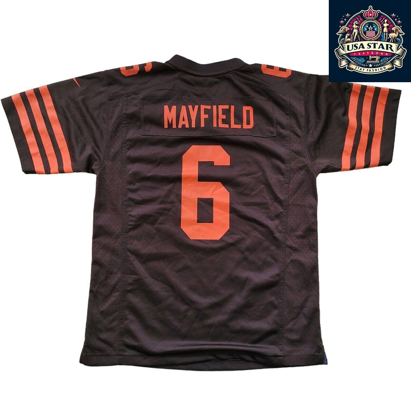 Cleveland Browns Jersey Youth Large Featuring Mayfield 6 - Durable, Comfortable & Stylish USASTARFASHION