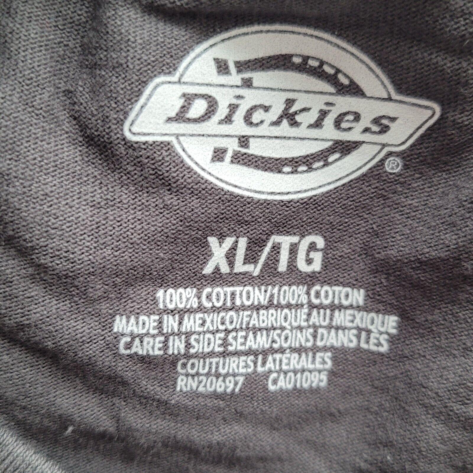 Dickies Men's XL Long-Sleeve Shirt: 100% Cotton, Classic Logo, Gray - Timeless Style & Comfort-USASTARFASHION