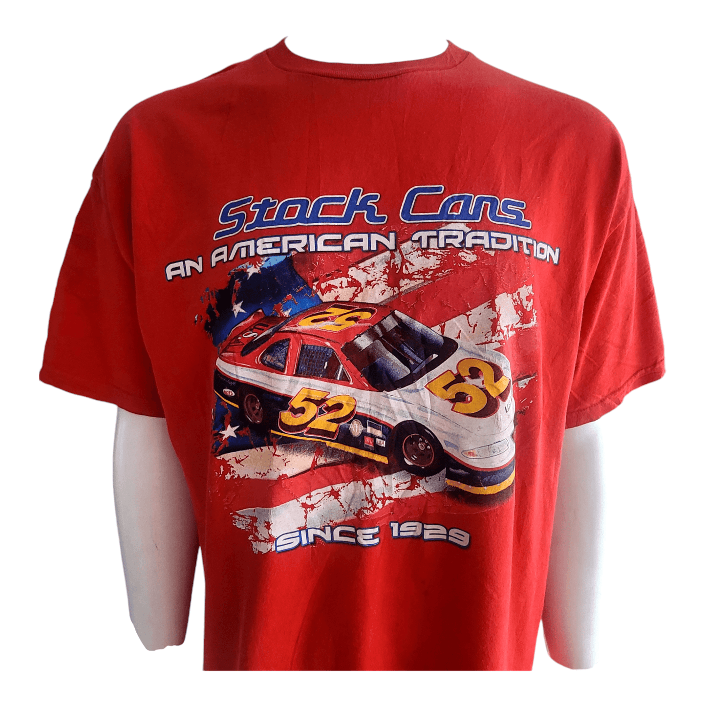 Vintage NASCAR Stock Cars Racing T-Shirt - Red - 2XL - 100% Cotton - Made in USA