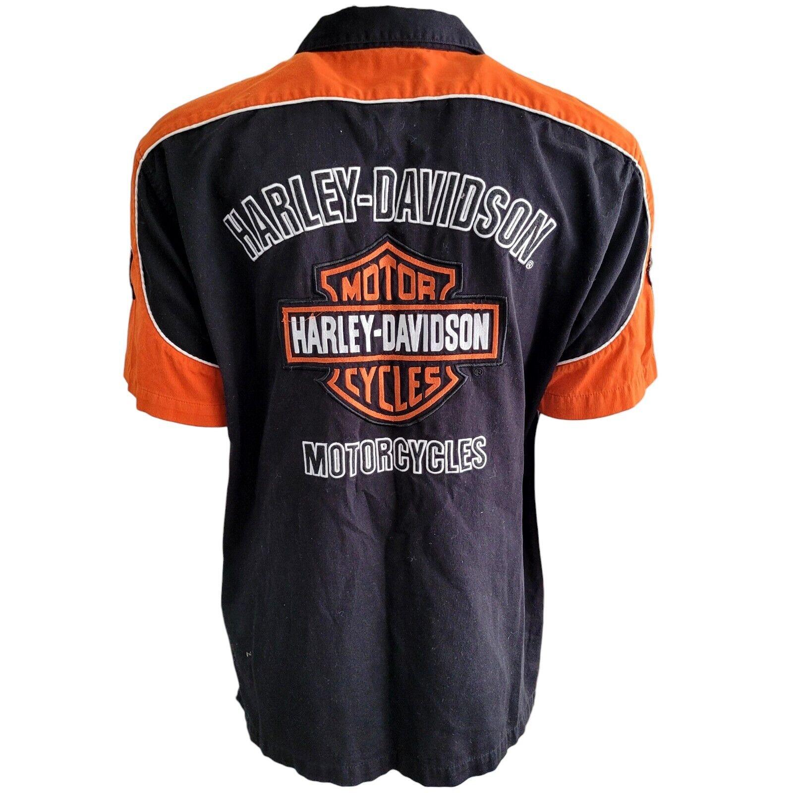 Genuine Harley Davidson XL Shirt with Stitched Logos - Great Condition-USASTARFASHION