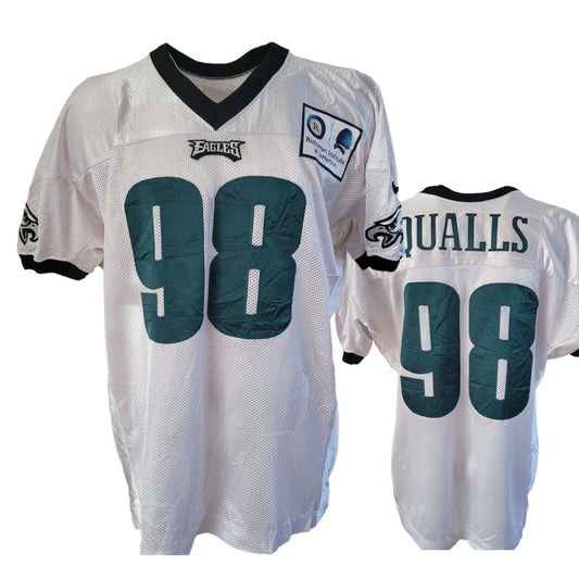 Philadelphia Eagles Elijah Qualls #98 Game-Issued White Jersey Size 2XL-USASTARFASHION