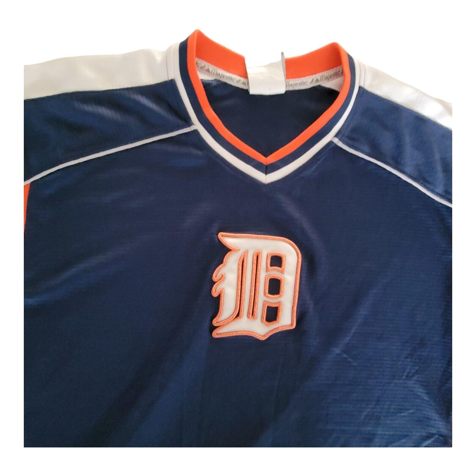 MLB Authentic Majestic Detroit Tigers Baseball Jersey - Size M - Navy/Orange - Genuine MLB Collection-USASTARFASHION