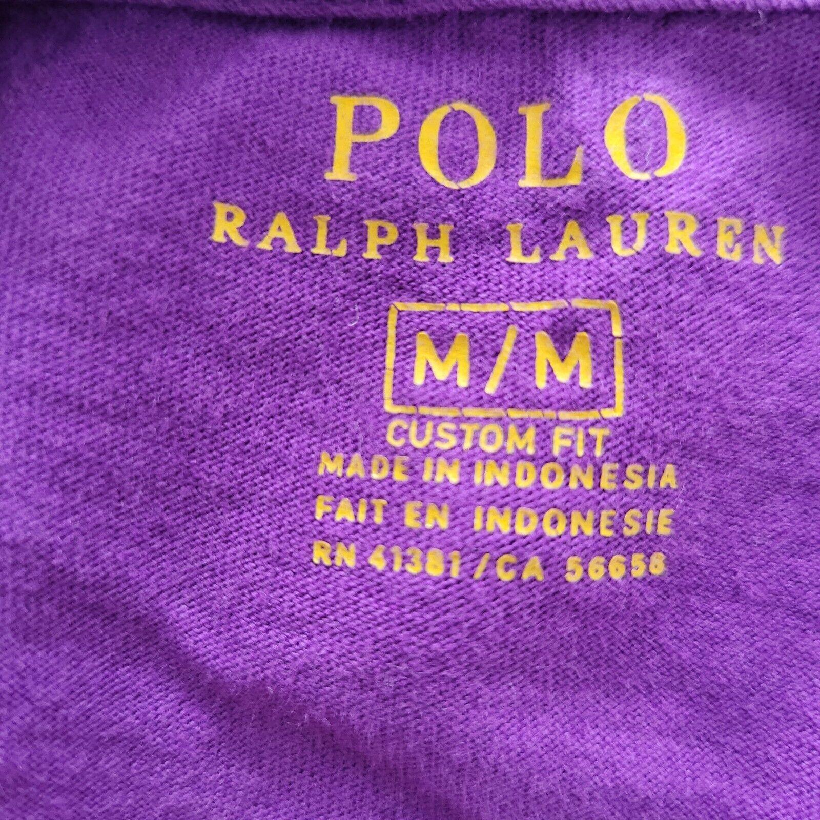 Ralph Lauren Purple Round Neck T-Shirt Men's M | Custom Fit Cotton, 42" Chest, Grade A-USASTARFASHION