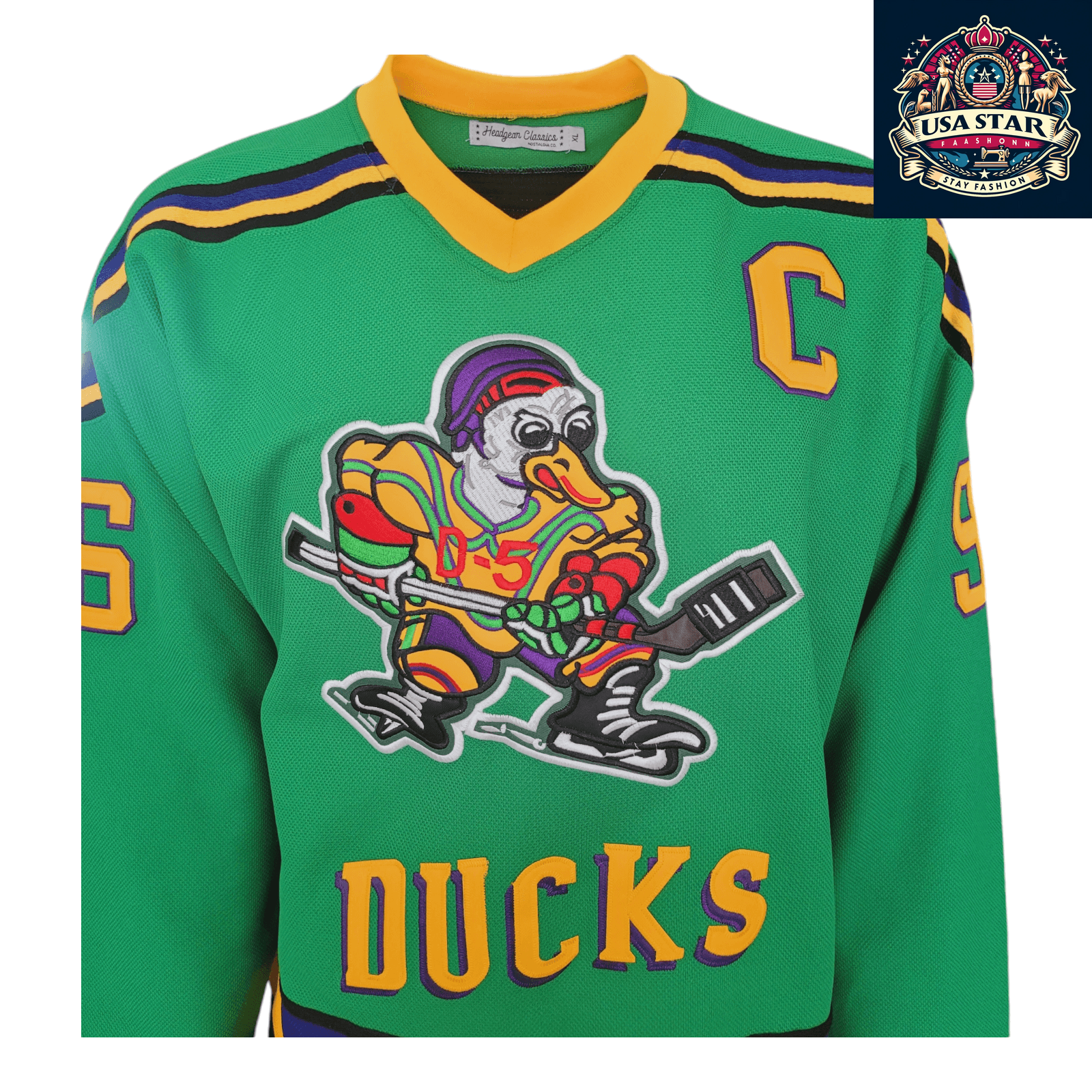 Charlie Conway Hockey Jersey 96 Mighty Ducks 1992 Green XL | Durable Breathable Fabric - USASTARFASHION