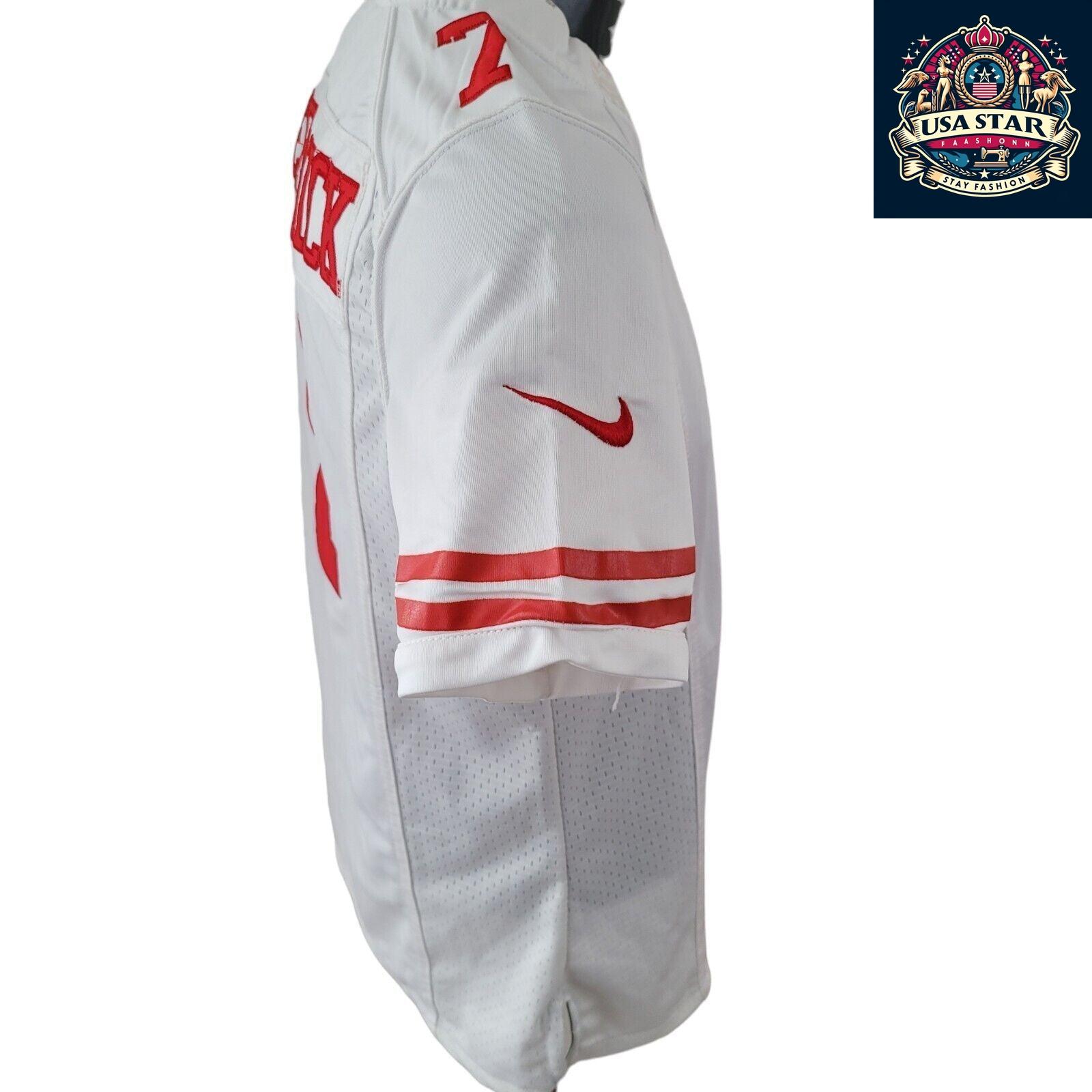 Nike NFL Youth Jersey Colin Kaepernick #7, Large Size, White with Red Accents, 49ers Fan Apparel - USASTARFASHION