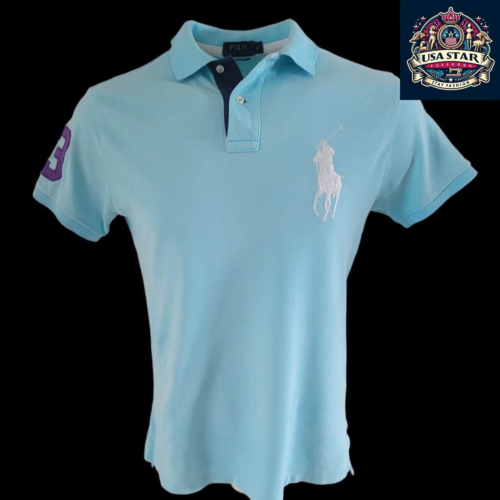 Polo Ralph Lauren Big Pony Shirt M, 100% Cotton, Custom Fit, Iconic Logo, Versatile Style - USASTARFASHION