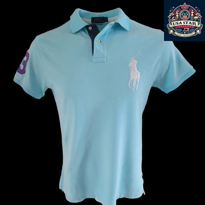 Polo Ralph Lauren Big Pony Shirt M, 100% Cotton, Custom Fit, Iconic Logo, Versatile Style - USASTARFASHION