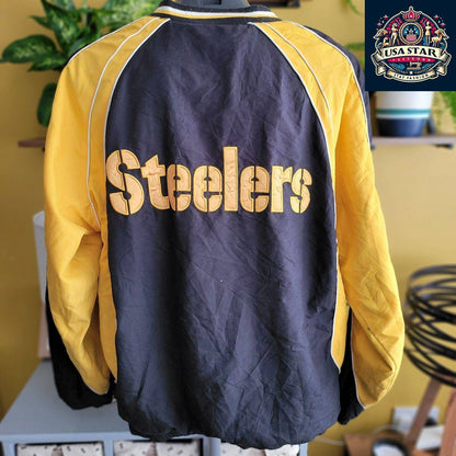 NFL Pittsburgh Steelers Jacket Size XL/TG - Authentic Black & Gold Team Design, Grade A Quality - USASTARFASHION