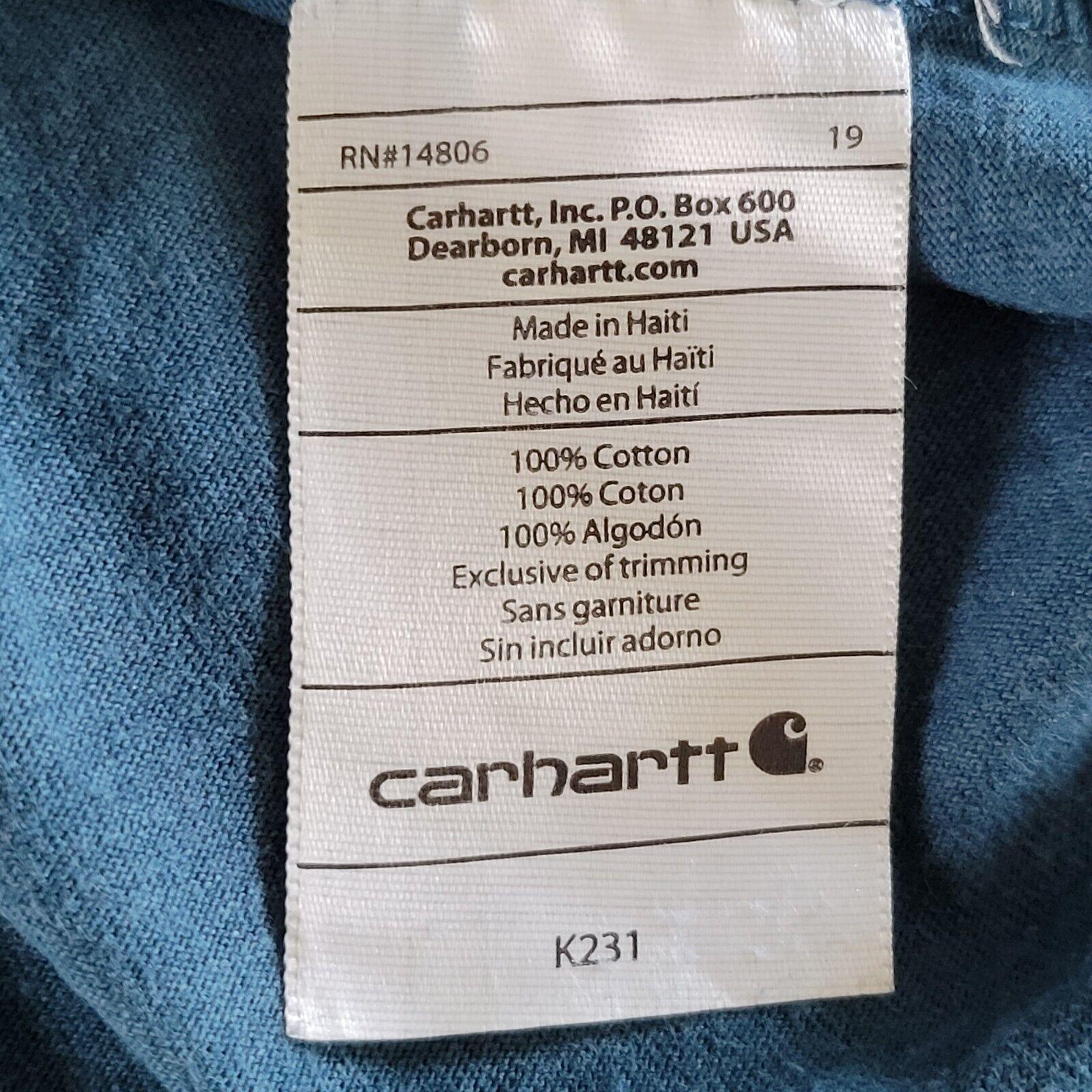 Carhartt Blue Long Sleeve Shirt | 100% Cotton, Original Fit L-USASTARFASHION