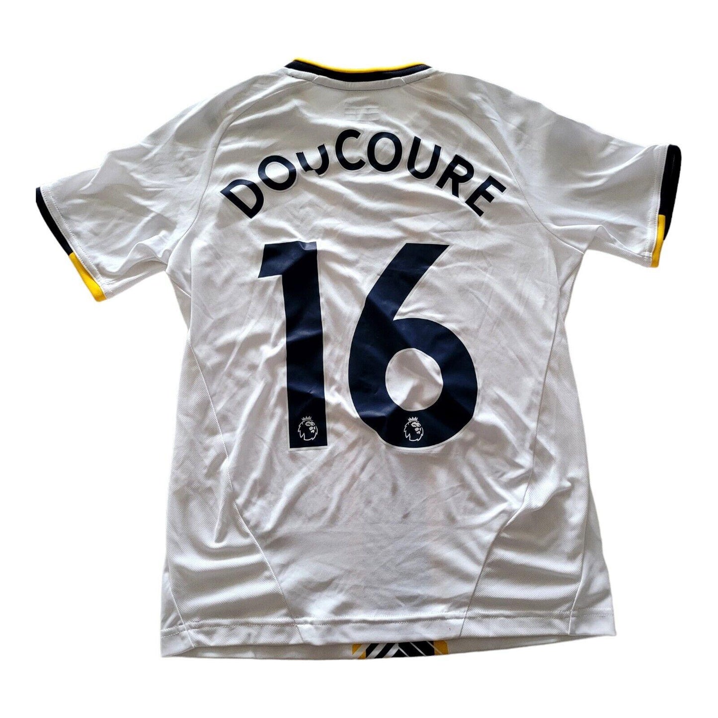 Everton FC Hummel Third Shirt Y2XL Doucouré 16 White - Official Merchandise-USASTARFASHION