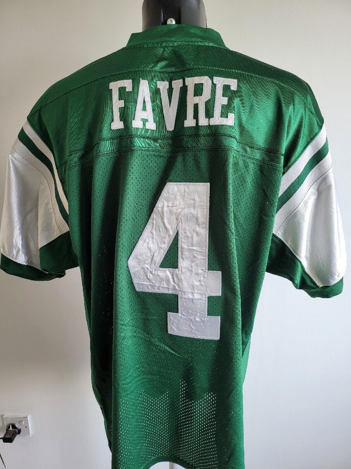 BRETT FARVE #4 NEW YORK JETS REEBOK XL STITCHED JERSEY-USASTARFASHION