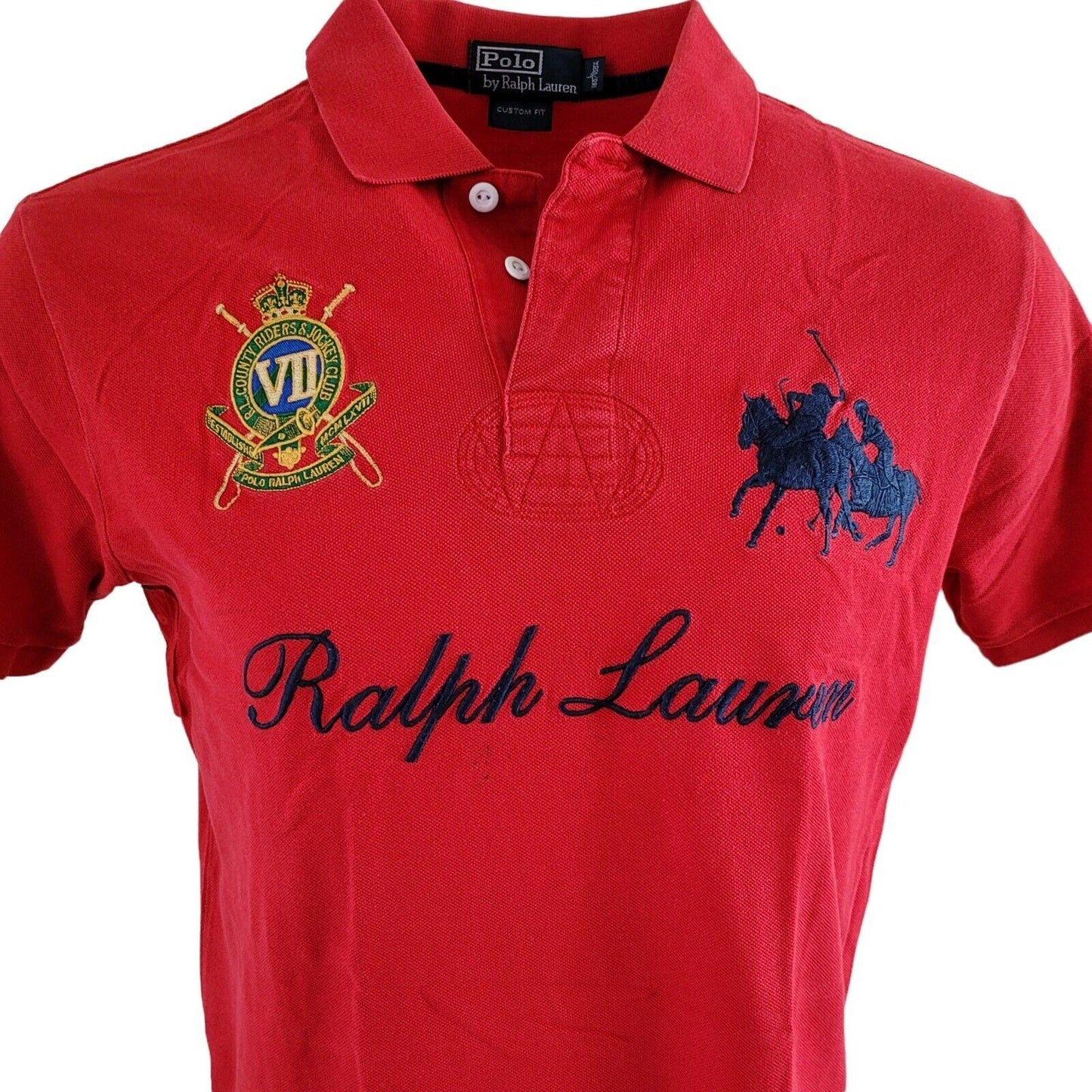 Polo Ralph Lauren Red Custom Fit T-Shirt L 100% Cotton-USASTARFASHION