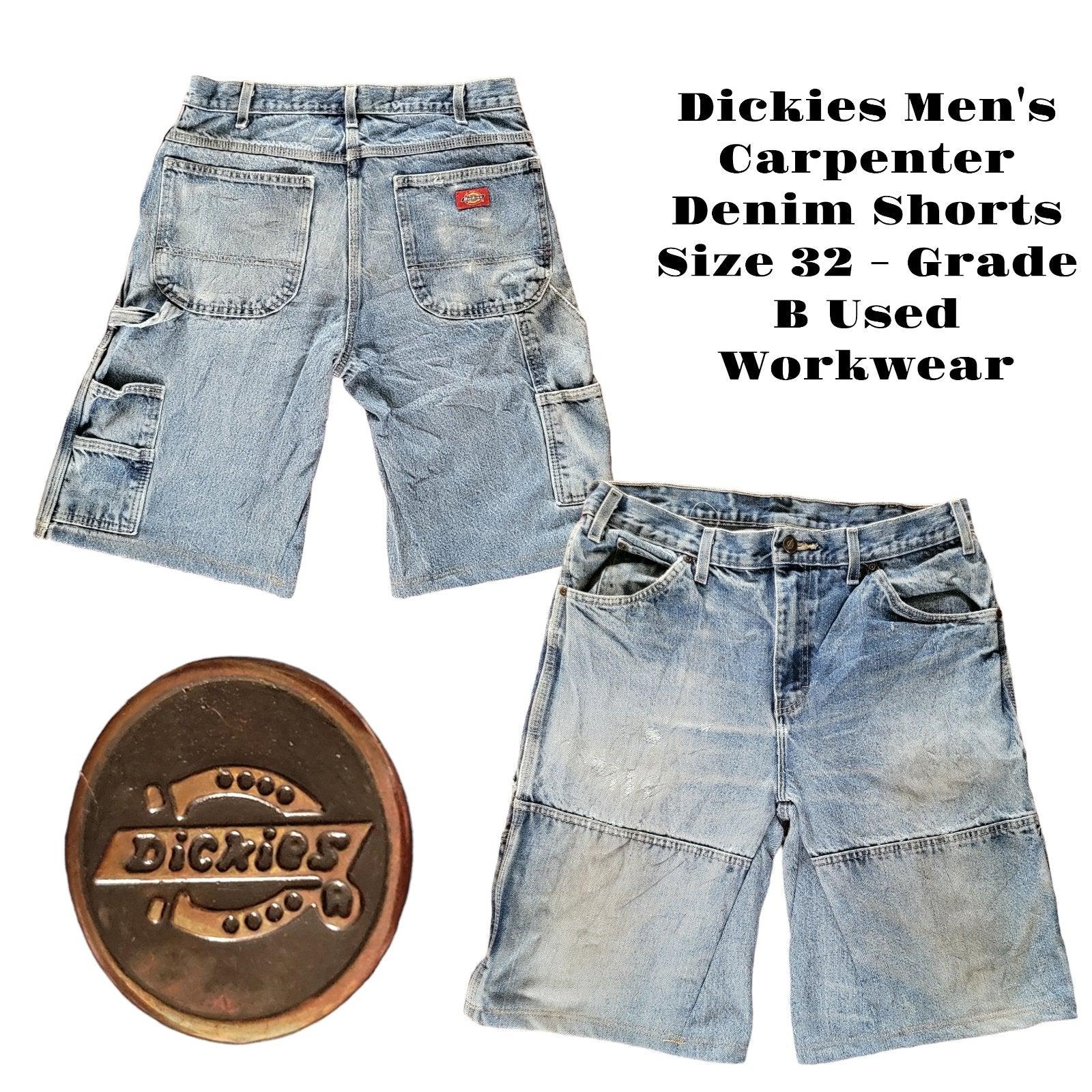 Dickies Men's Carpenter Denim Shorts Size 32 - Grade B Used Workwear-USASTARFASHION