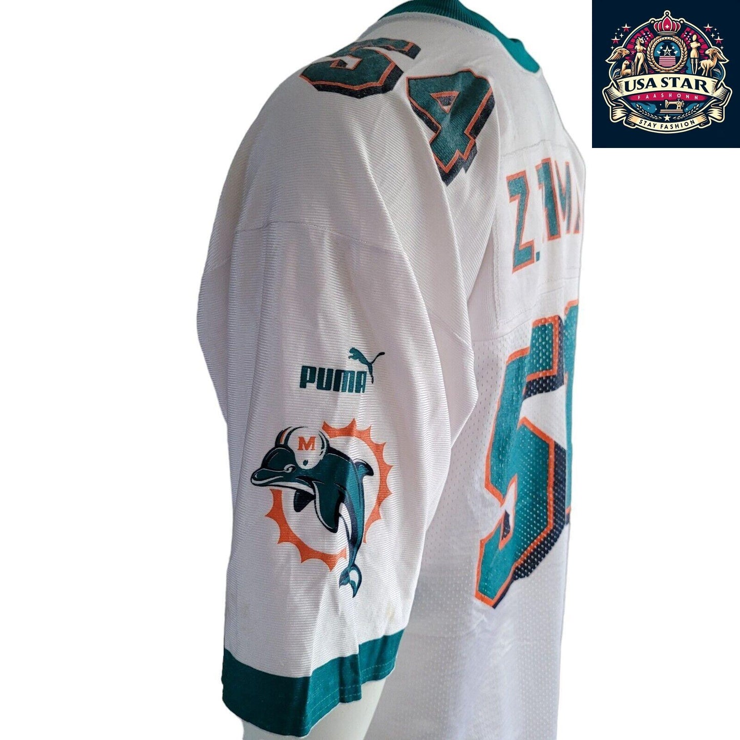 Authentic PUMA Miami Dolphins Jersey Z. Thomas #54 Adult XL Vintage Style Good Condition - USASTARFASHION