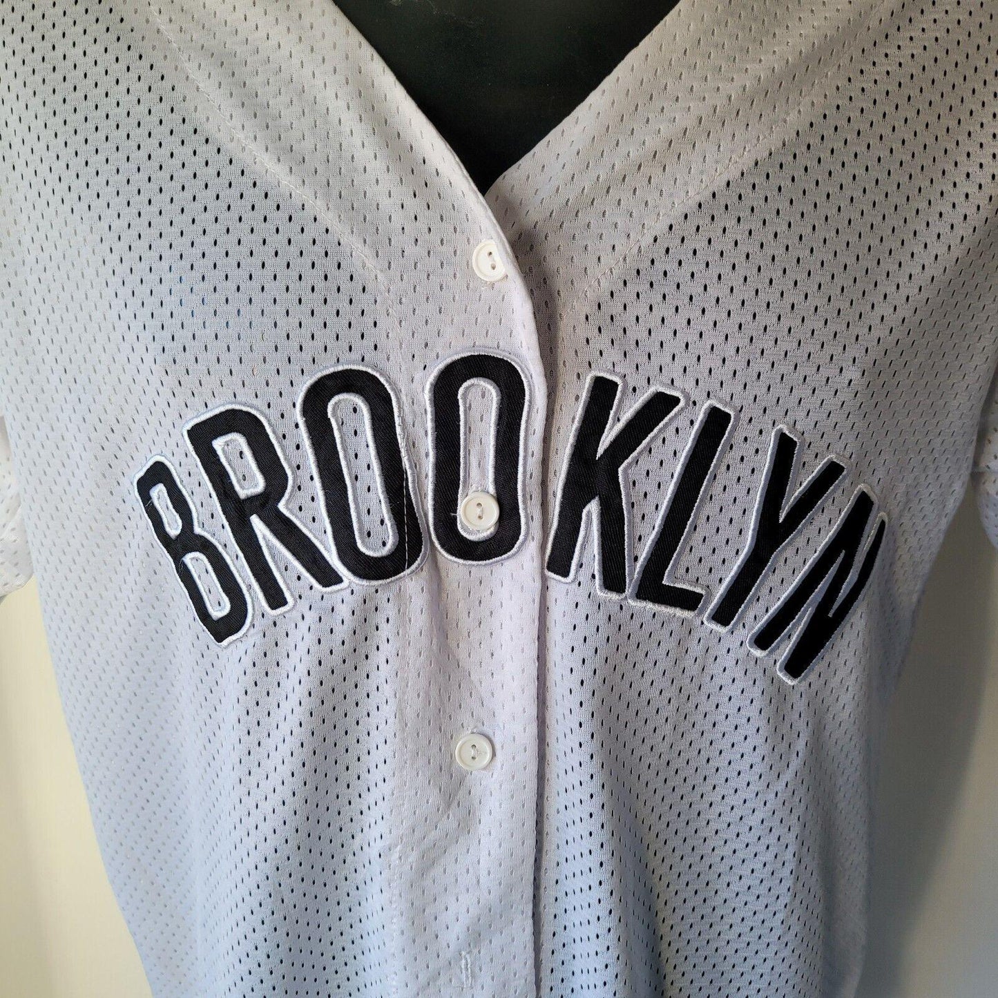 Brooklyn Nets White Scout Baseball Jersey - Size M, 42" Chest, Sporty & Stylish-USASTARFASHION