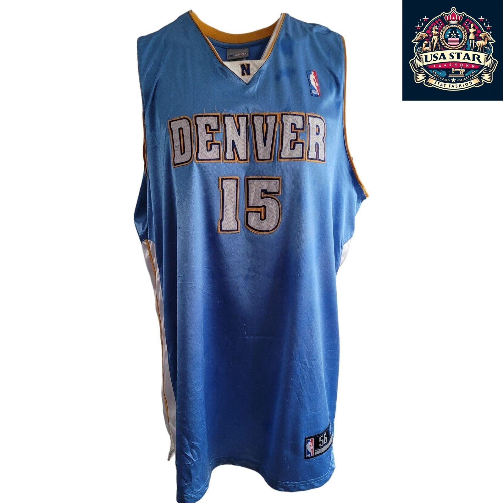 Reebok Vintage Denver Nuggets #15 Anthony Jersey  90s Sz 56 XXL Retro Sportswear - USASTARFASHION