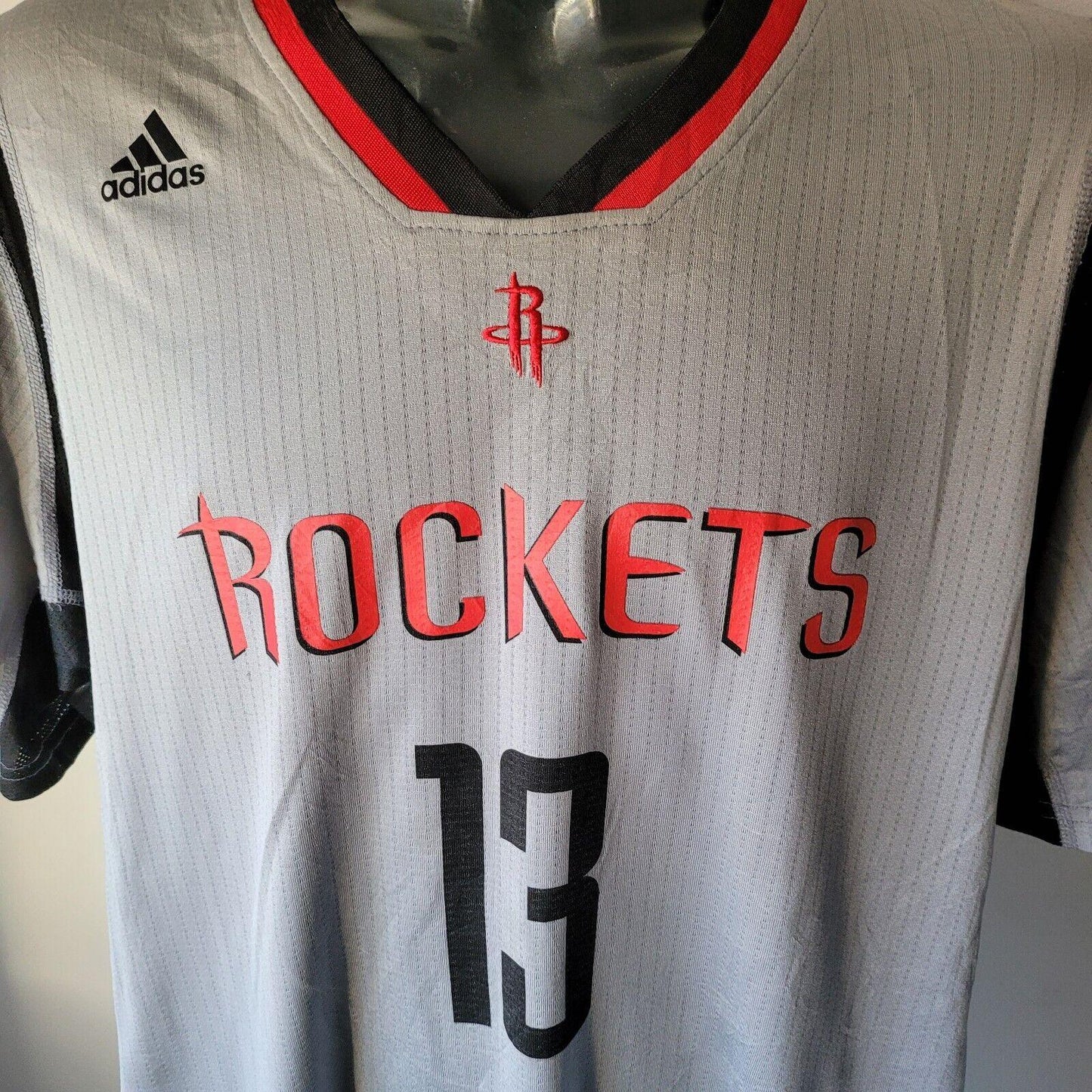 Houston Rockets #13 James Harden Gray Short Sleeve Adidas Jersey - Size 2XL-USASTARFASHION