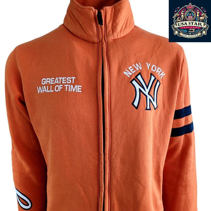 Nike Yankees Hoodie Sweatshirt XXL - Vibrant Orange, Iconic Logo, Good Condition, Comfort Wear - USASTARFASHION