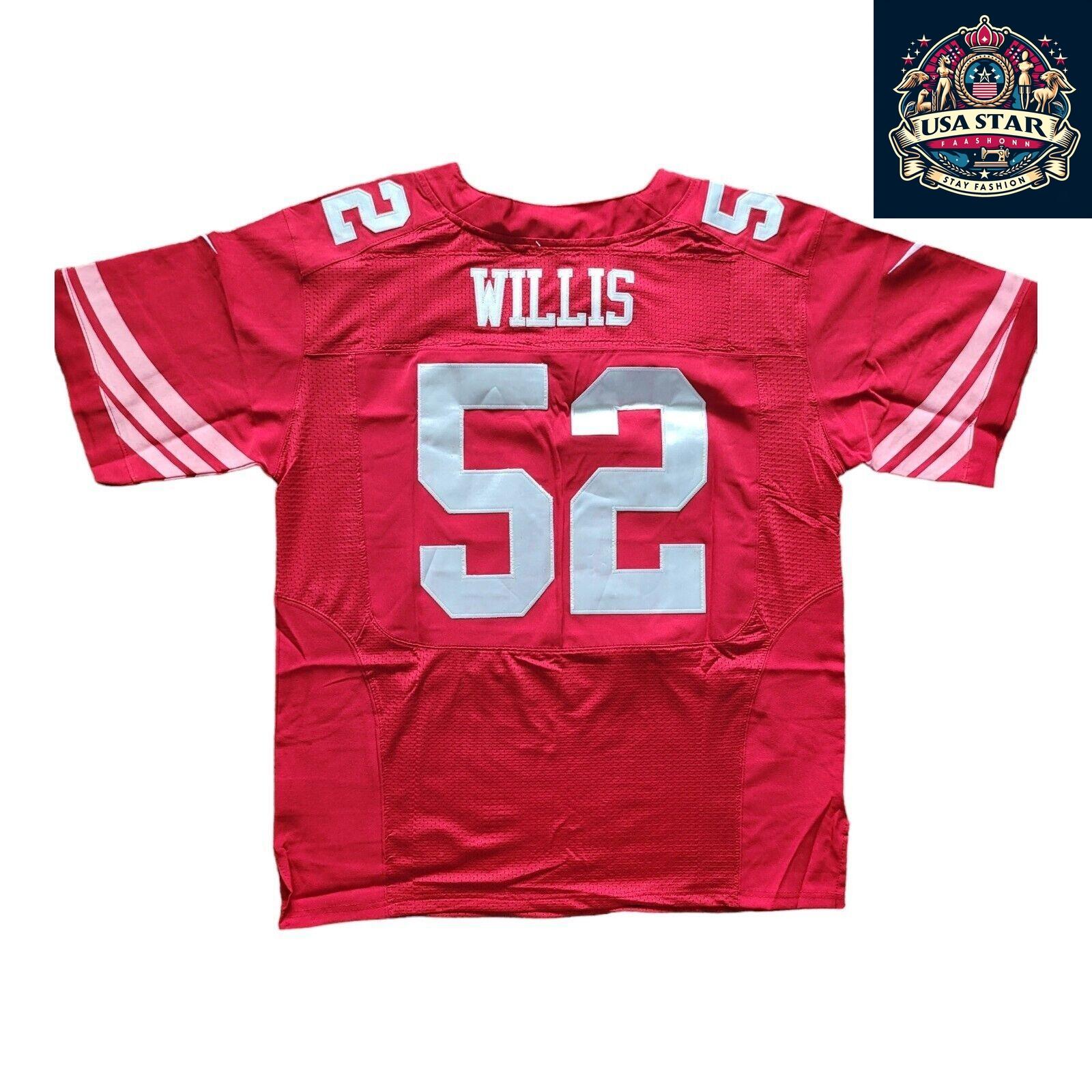 San Francisco 49ers Jersey - Officially Licensed Home Medium Player No. 52 Willis - 100% Polyester - USASTARFASHION