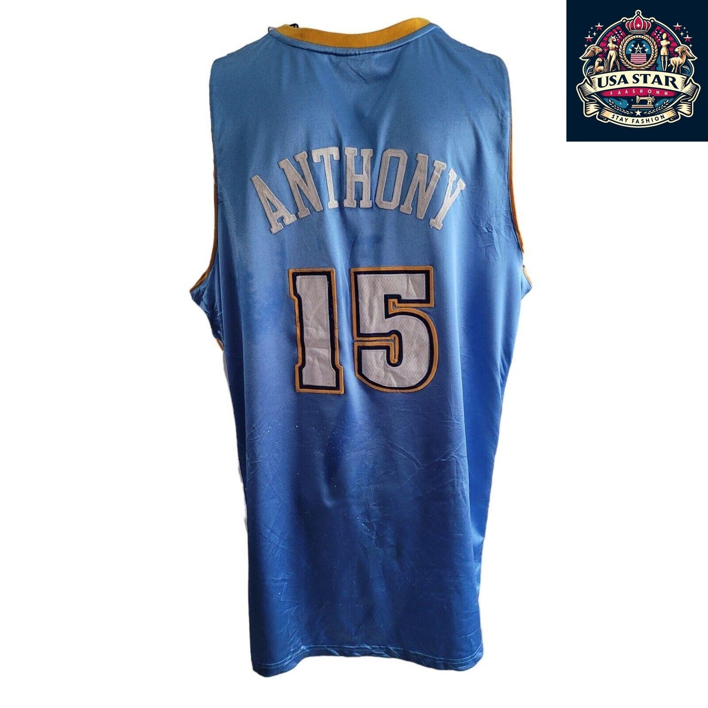 Reebok Vintage Denver Nuggets #15 Anthony Jersey  90s Sz 56 XXL Retro Sportswear - USASTARFASHION