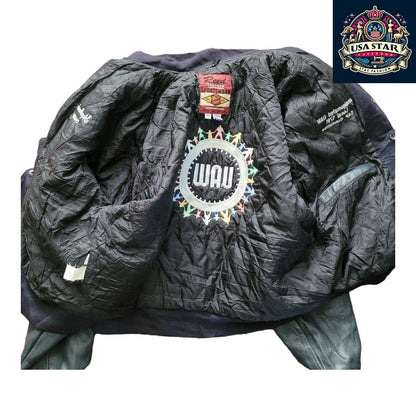 REED Varsity Leather Wool Jacket Made in USA, Size M, Quilted Lining, Classic Design - USASTARFASHION