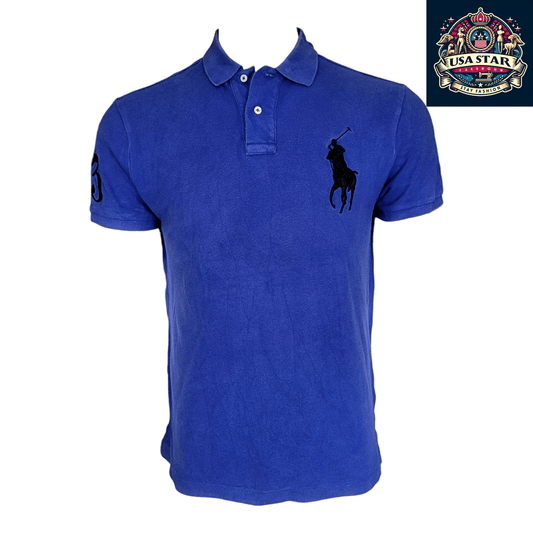 Ralph Lauren Polo Shirt for Men, Custom Slim Fit, Vibrant Blue, Size M - Stylish & Comfortable - USASTARFASHION