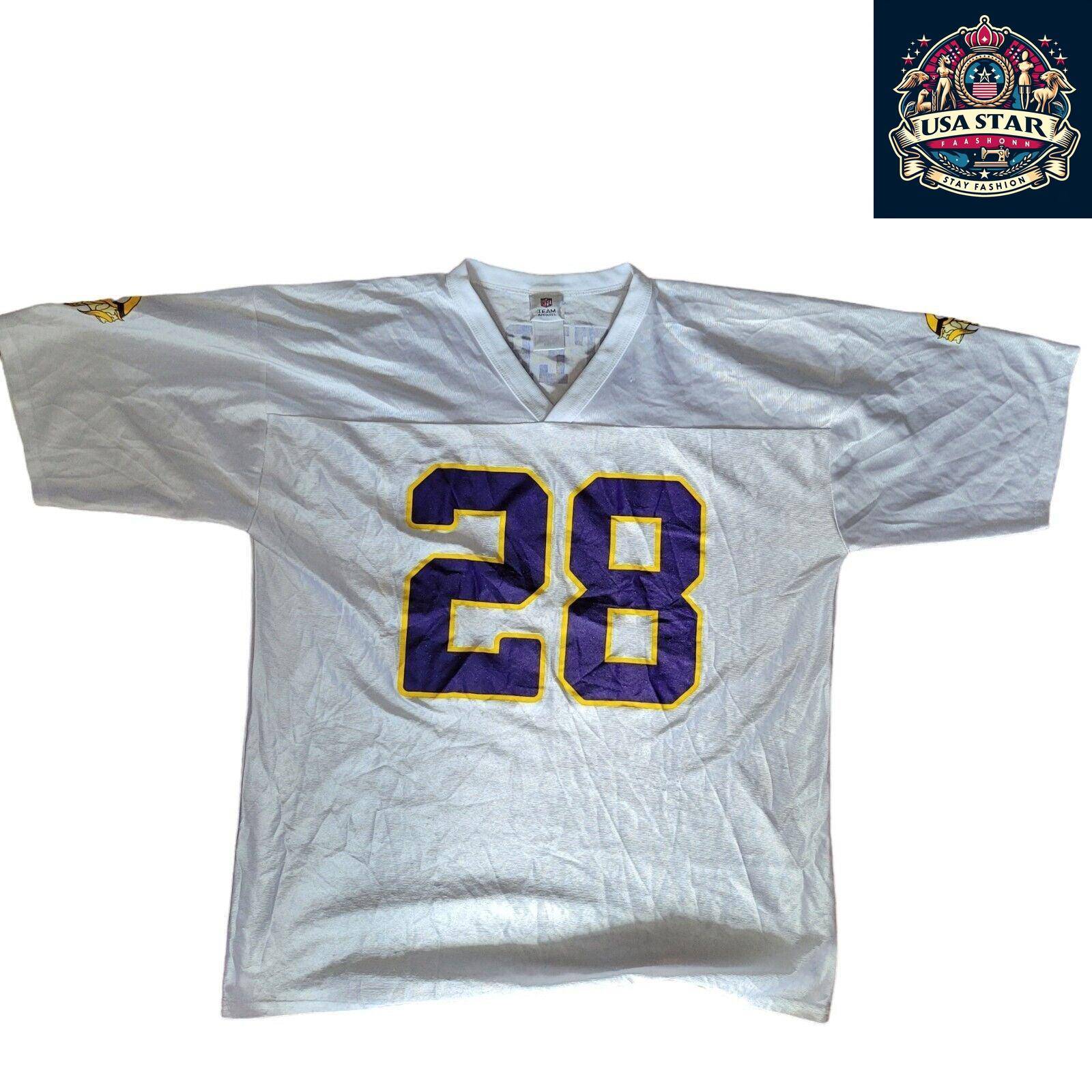 Authentic Minnesota Vikings Jersey XL - Peterson Name, 100% Polyester, Lightweight, moisture-wicking - USASTARFASHION