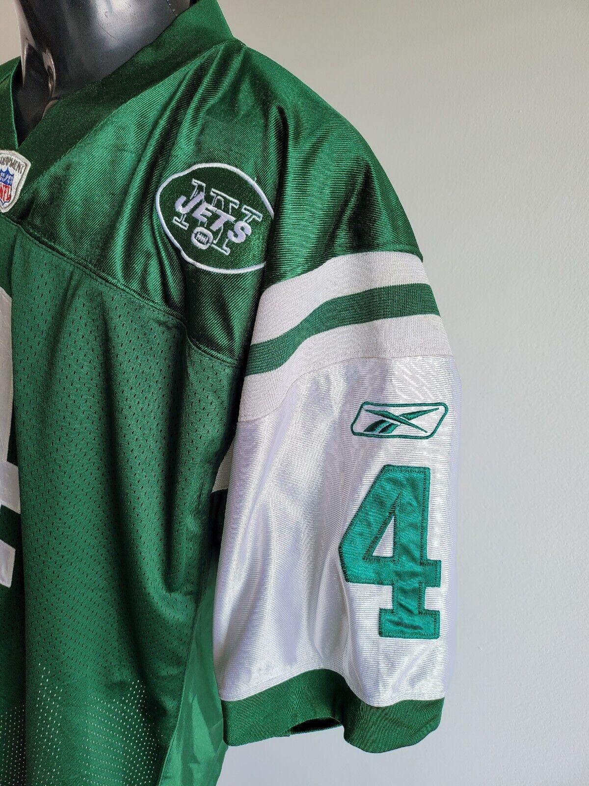 BRETT FARVE #4 NEW YORK JETS REEBOK XL STITCHED JERSEY-USASTARFASHION