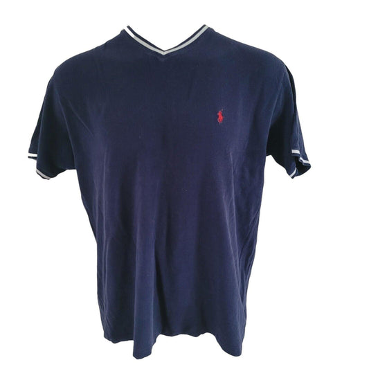 POLO RALPH LAUREN V-Neck T-Shirt XL 100% Cotton Classic Fit-USASTARFASHION