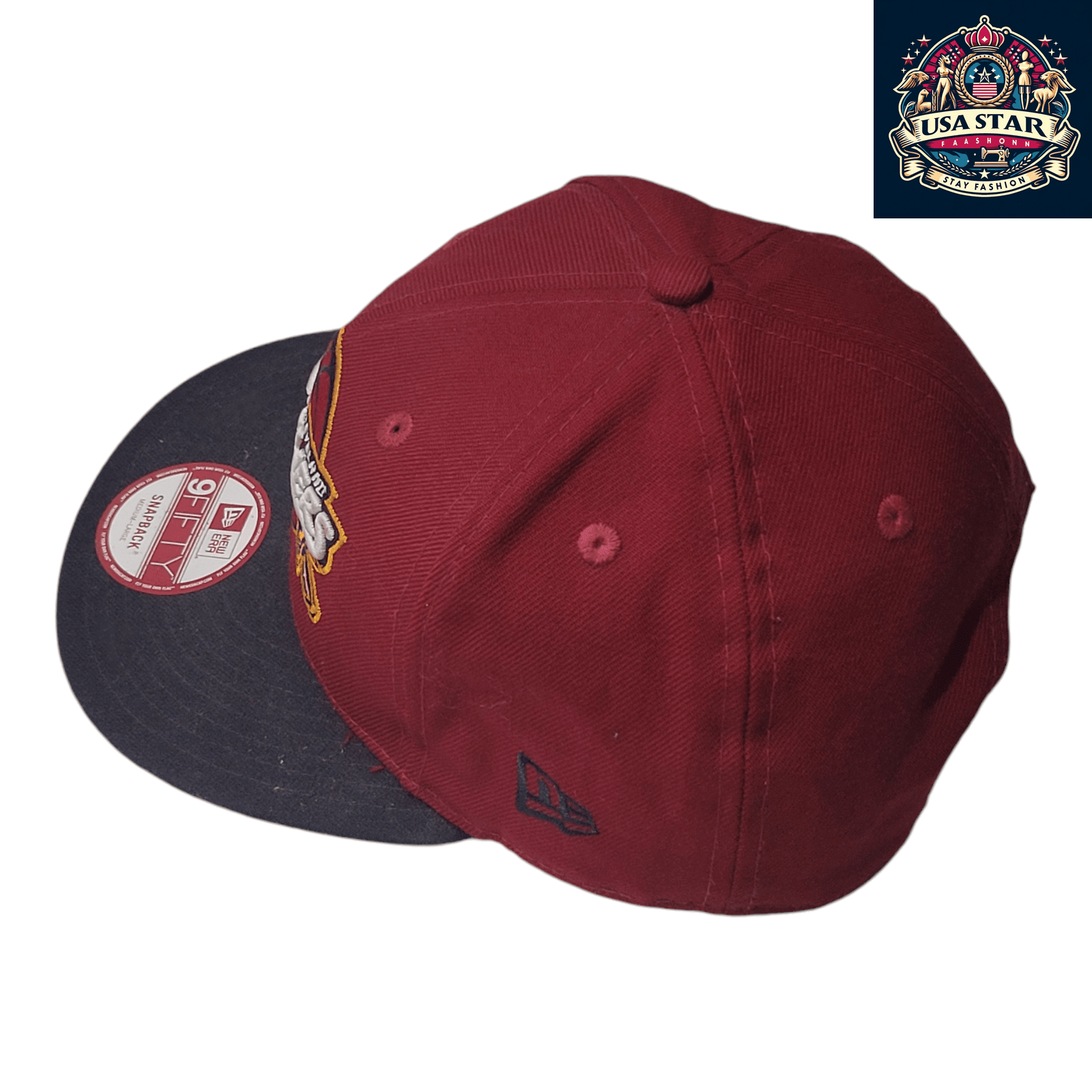 New Era Cleveland Cavaliers Hat 9FIFTY Snapback Cap Burgundy/Black Medium-Large Adjustable - USASTARFASHION