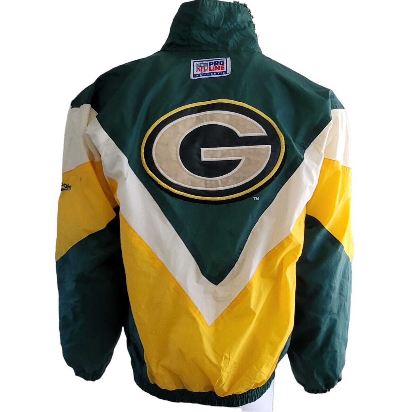 NFL PRO LINE Green Bay Packers Track Jacket Men's Size L Windproof Waterproof-USASTARFASHION