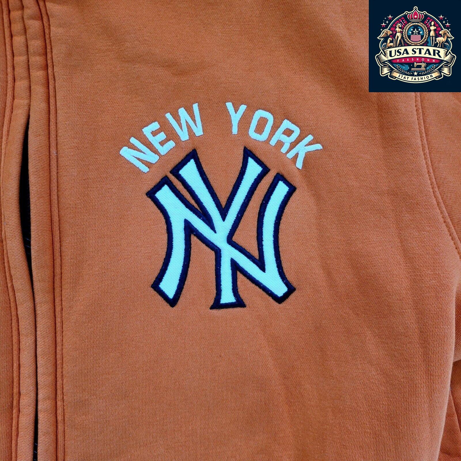 Nike Yankees Hoodie Sweatshirt XXL - Vibrant Orange, Iconic Logo, Good Condition, Comfort Wear - USASTARFASHION