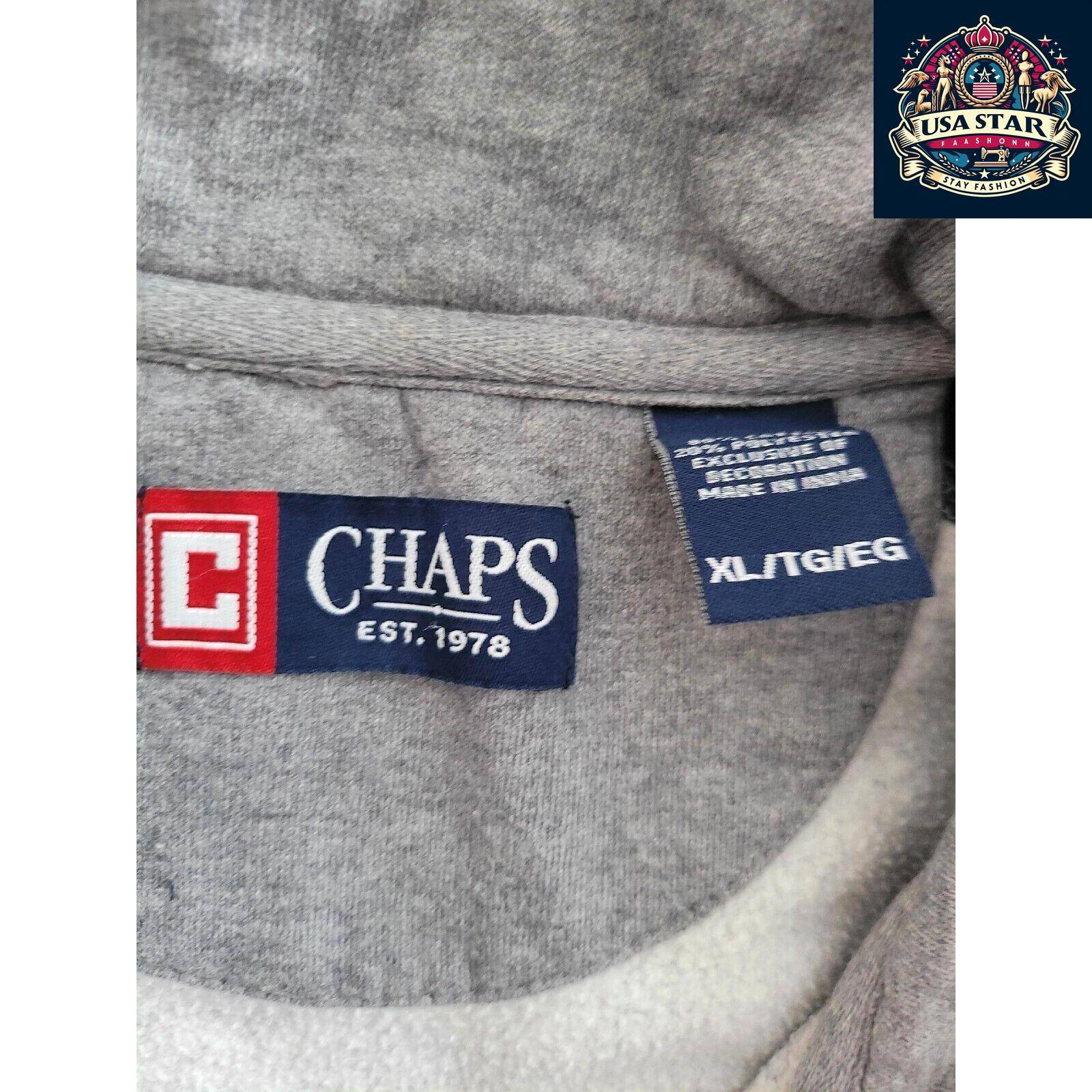 Chaps Ralph Lauren Sweatshirt Full Zip XL, Classic Design, Cozy Fit, Durable Vintage Quality USASTARFASHION