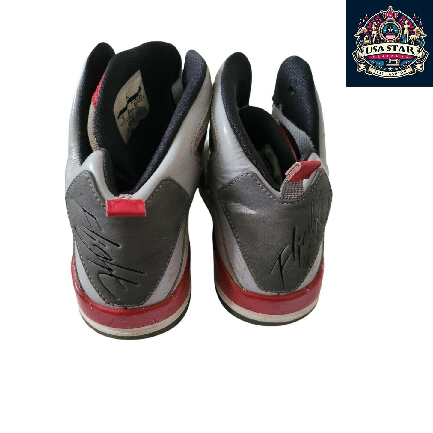 Jordan Flight Leather Grey Basketball Shoes Size 6 UK With Ankle Support And Cushioning - USASTARFASHION