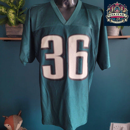 Philadelphia Eagles Shirt #36 Brian Westbrook for Adults, Large, Green, Breathable Fabric - USASTARFASHION