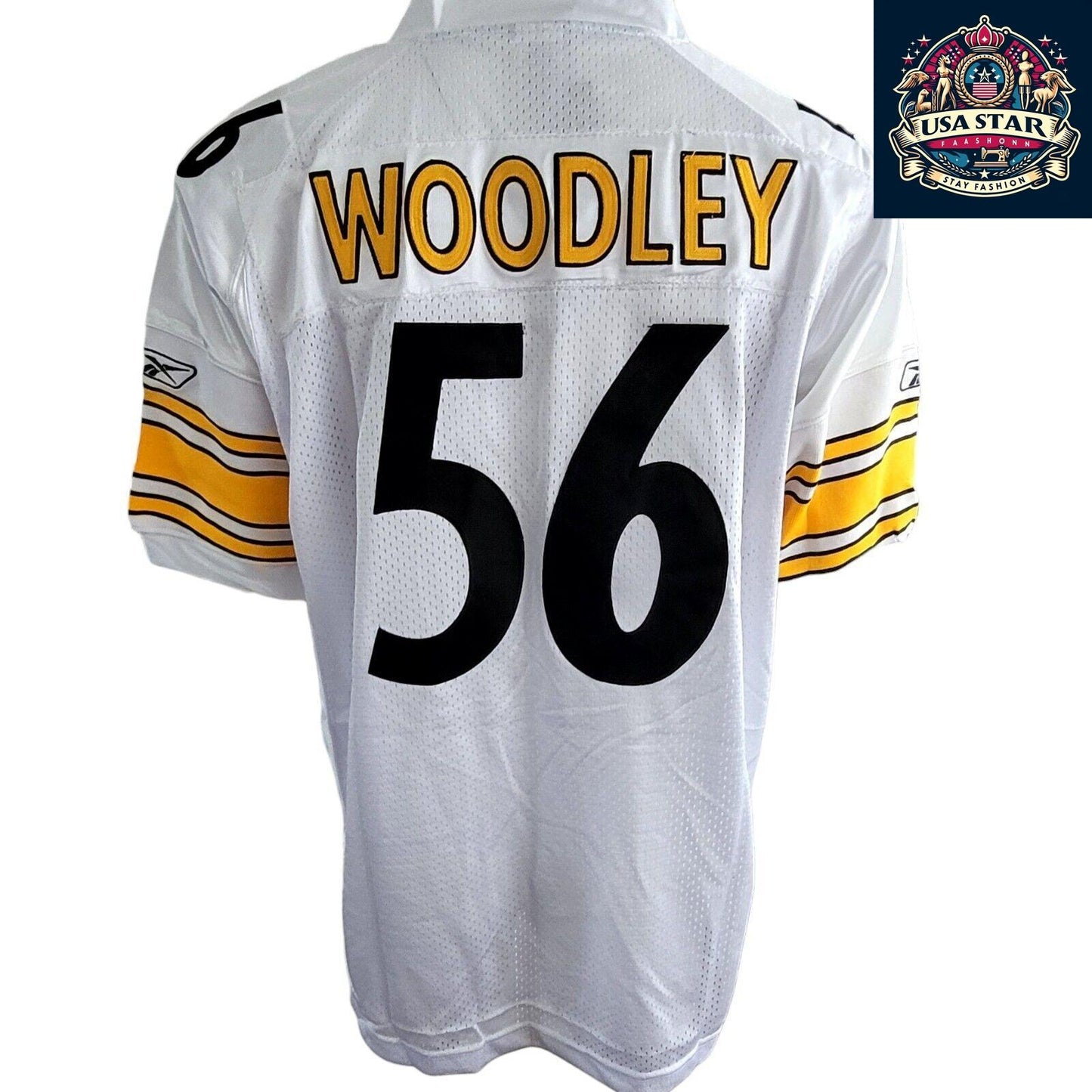 Pittsburgh Steelers Jersey LaMarr Woodley #56, Classic Design, Size 54, High-Quality Fabric - USASTARFASHION