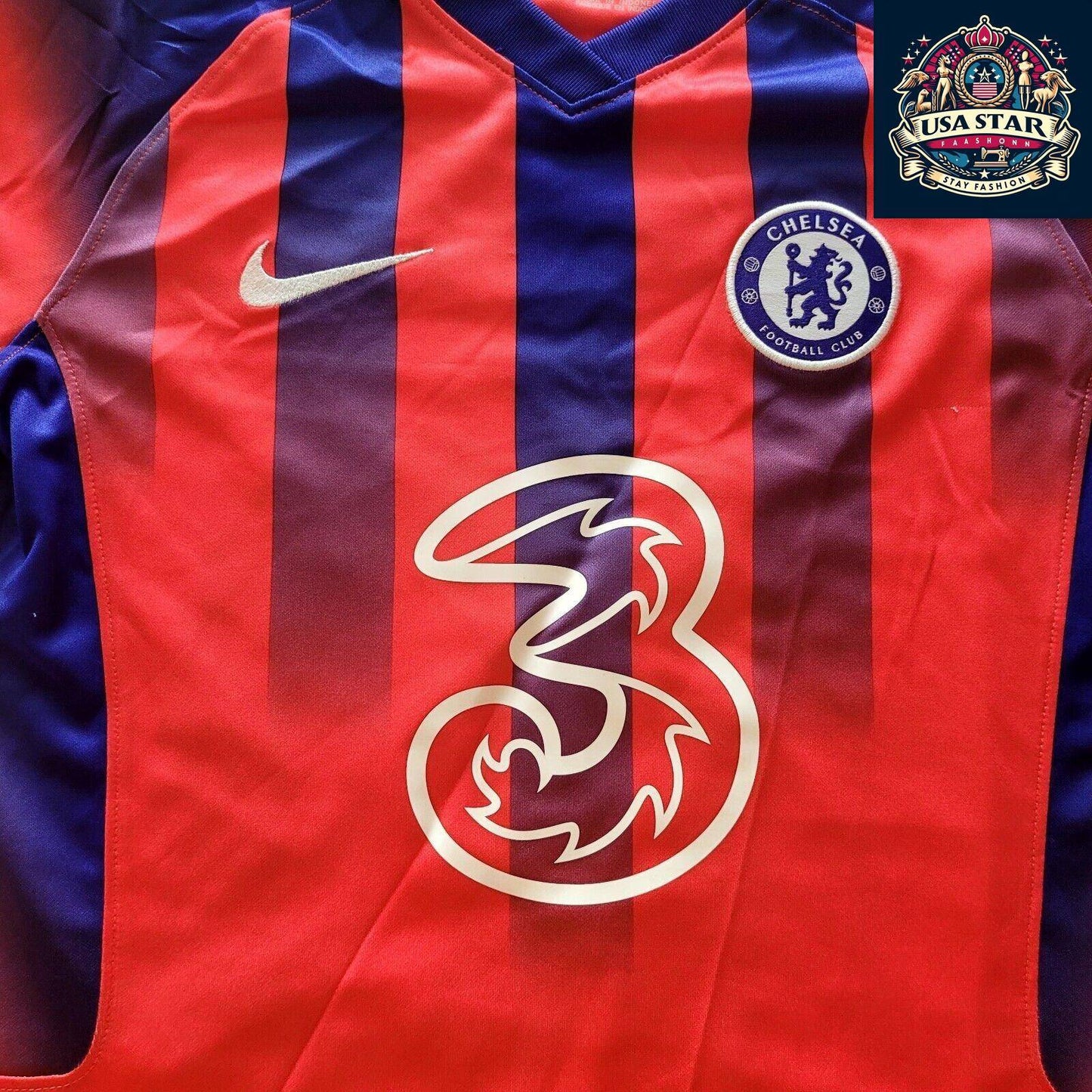 Authentic Nike Chelsea FC Jersey 2021/22 Third Red/Blue Custom "Danny" #10 M New With Tags - USASTARFASHION