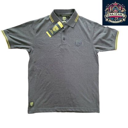 West Bromwich Albion Polo Shirt - Speckle Twist & Lemon Design, Size S, Official Merchandise - USASTARFASHION