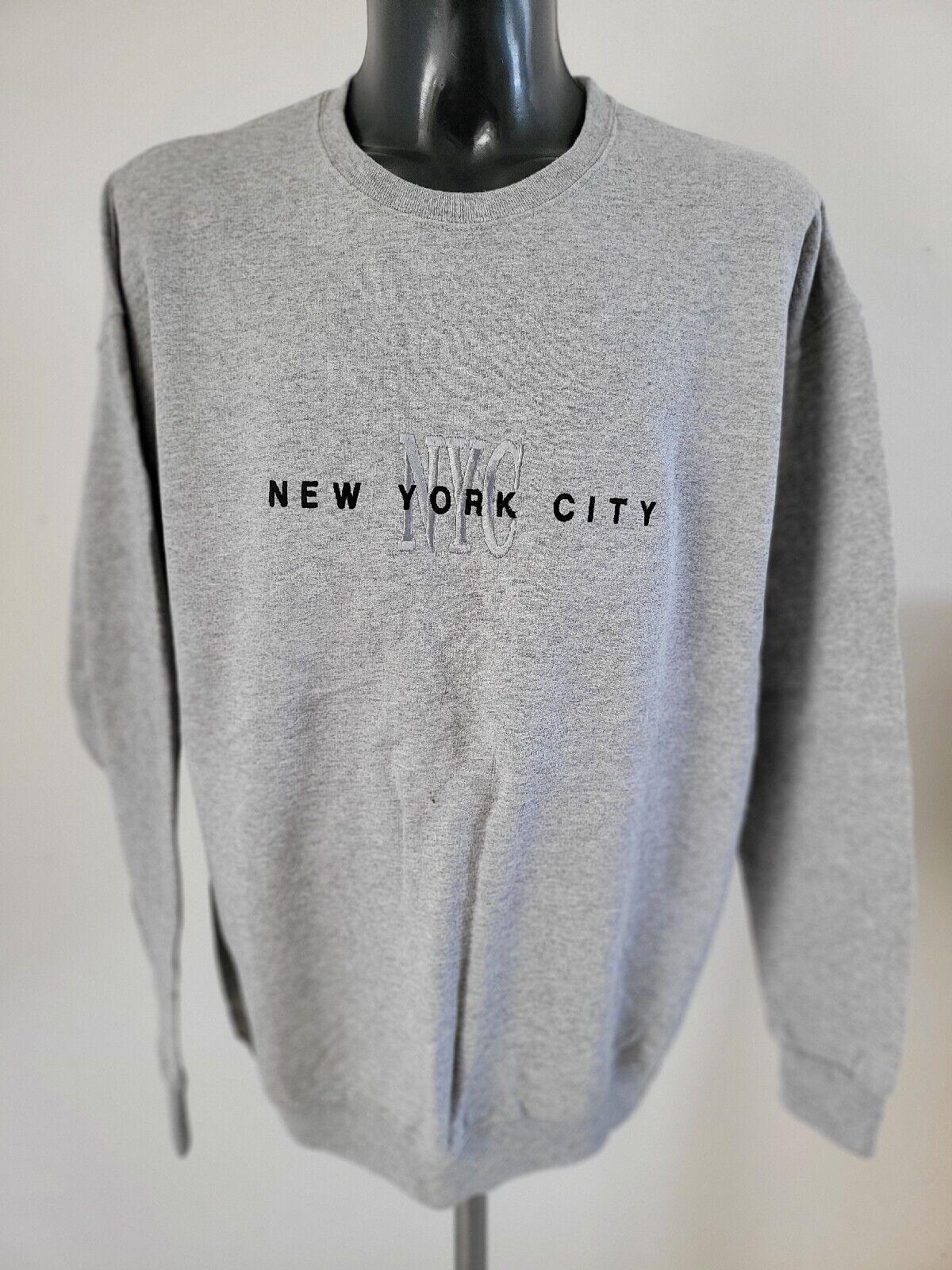 New York Jerzees Sweatshirt Size XL Vintage Retro Style Classic Emblem Sweat Shirt-USASTARFASHION