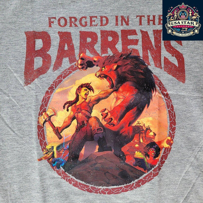 World Of Warcraft T-Shirt - Horde Forged In The Barrens, 100% Cotton, BNWT, Medium Size USASTARFASHION