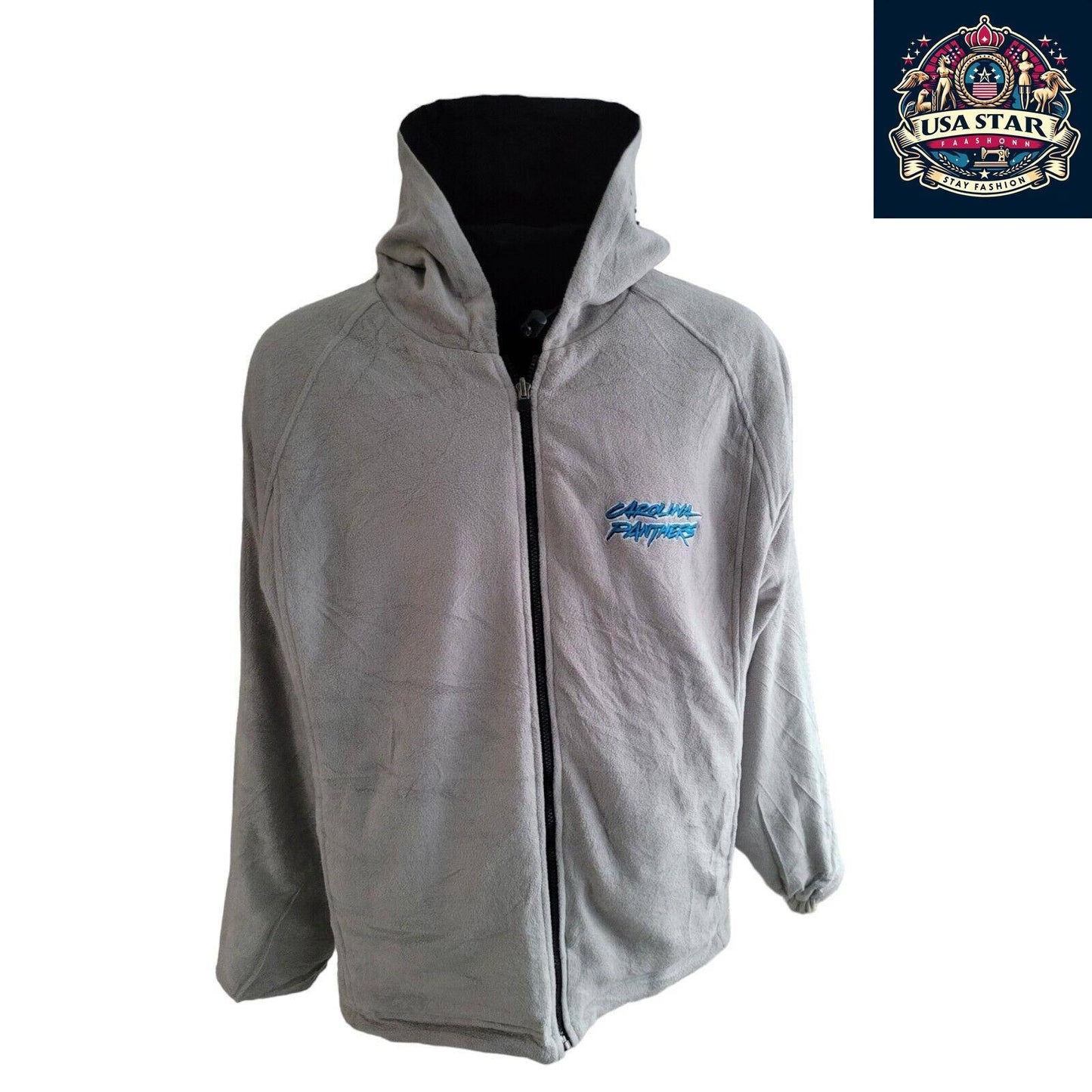 Carolina Panthers Jacket – Stylish 2-In-1 Reversible Design With Pockets, Size L - USASTARFASHION