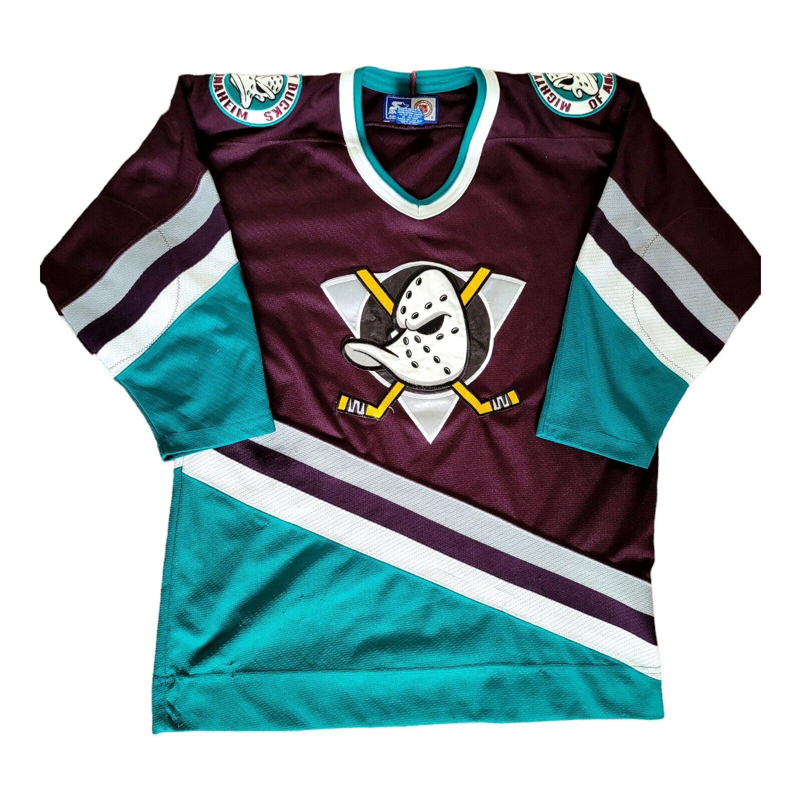 NFL Nike Mighty Ducks 1992 Film Maroon Hockey Jersey - Youth L/XL-USASTARFASHION