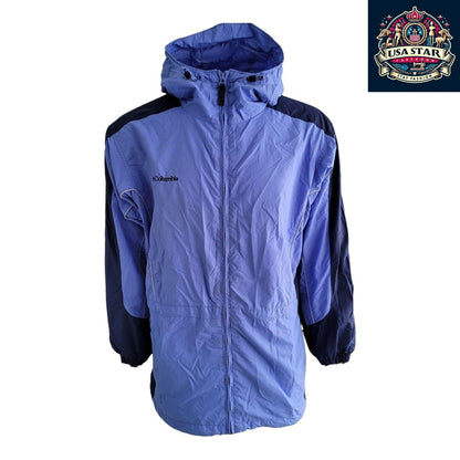 Columbia Women's Waterproof Jacket Size L - 100% Waterproof, Lightweight, Breathable in Stylish Blue - USASTARFASHION