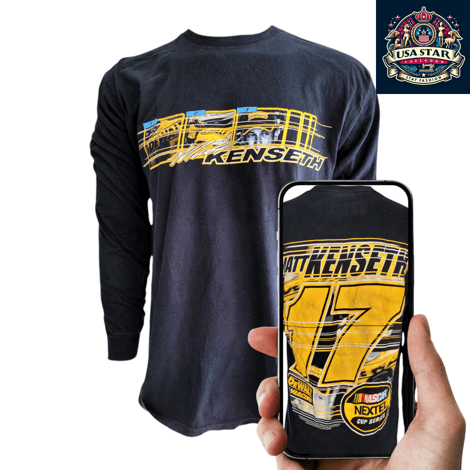 Matt Kenseth T-Shirt #17 Long-Sleeve Gildan Tee for Racing Fans - Stylish Black Graphic Design - USASTARFASHION