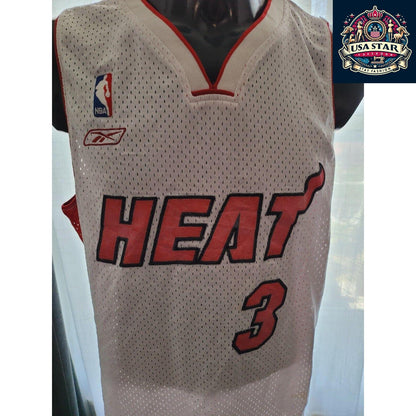 Reebok Miami Heat Jersey Dwayne Wade #3 Men’s Size M - Vintage Style, Great Condition - USASTARFASHION