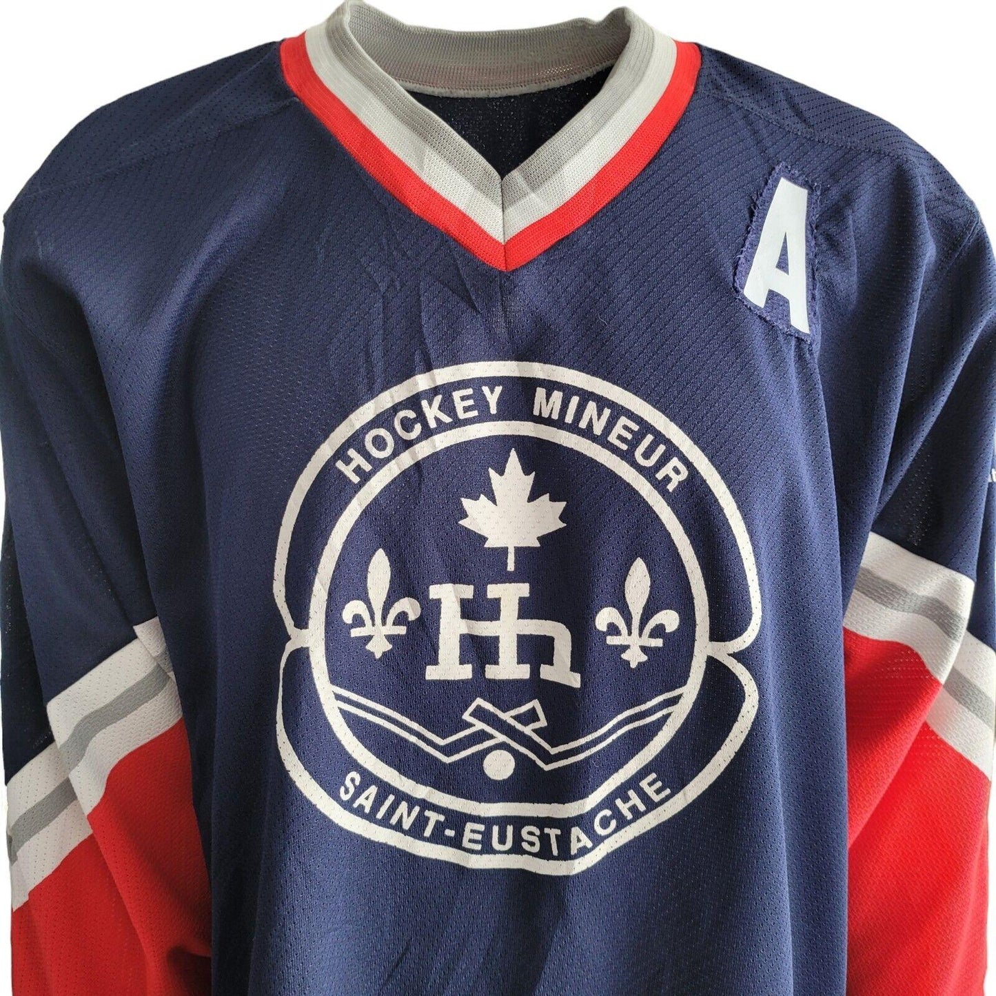 CCM Hockey Mineur Saint Eustache No. 6 Jersey - Size L, Made In Canada-USASTARFASHION